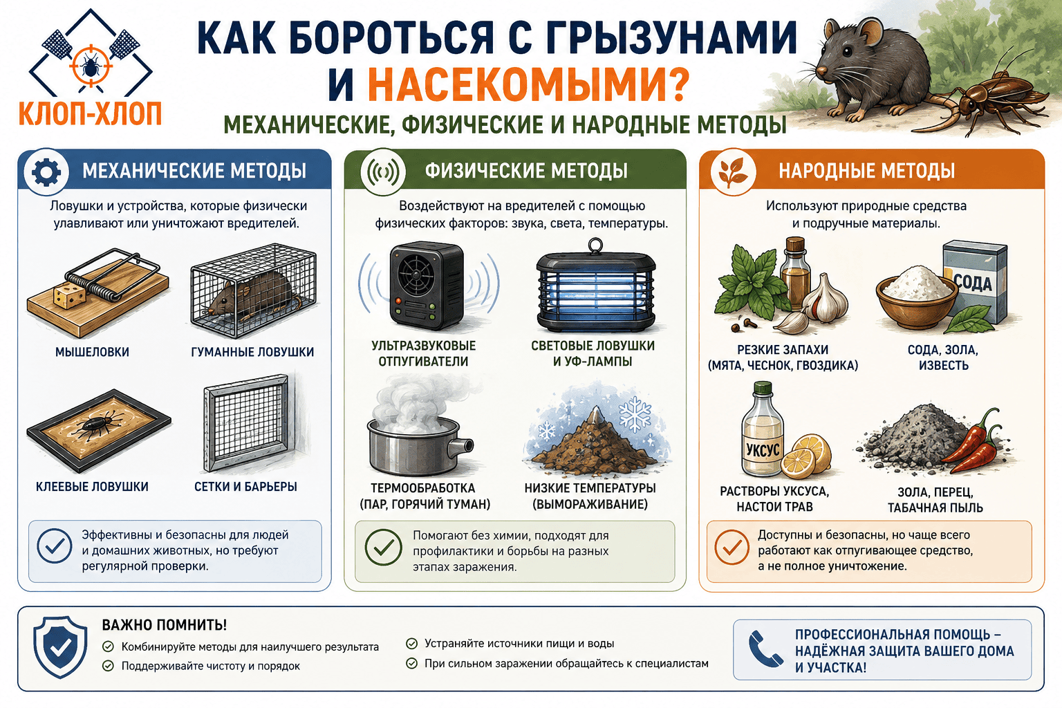 Народные и механические методы от грызунов